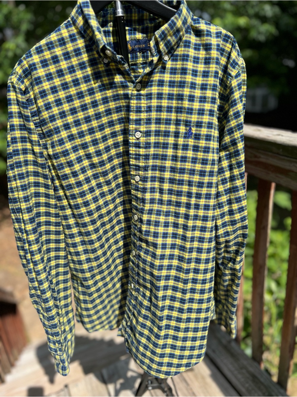 Ralph Lauren Yellow & Navy Plaid Button-Down Shirt